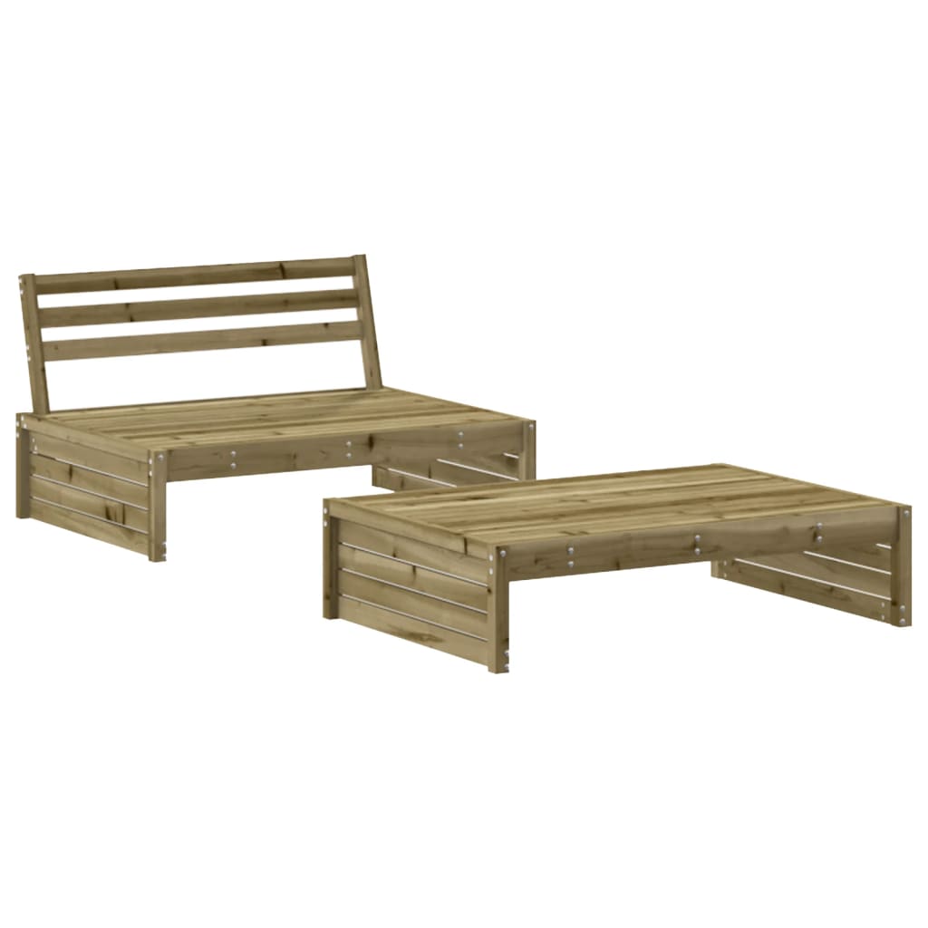 Set Divani da Giardino 2pz con Cuscini Legno Impregnato di Pino - homemem39