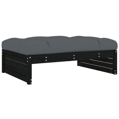Set Divani da Giardino 5 pz con Cuscini in Legno Massello Nero - homemem39