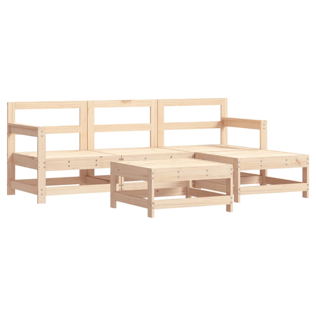 Set Salotto da Giardino 5 pz in Legno Massello di Pino | homemem39