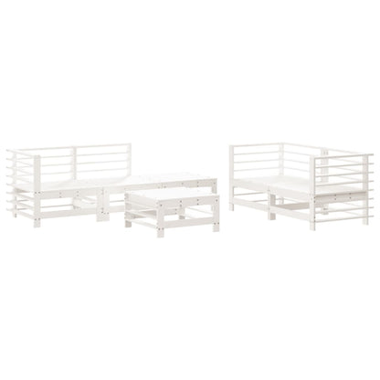 Set Salotto da Giardino 6 pz Bianco in Legno Massello di Pino - homemem39