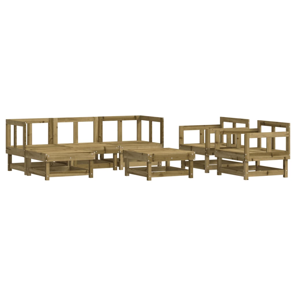 Set Salotto da Giardino 7 pz in Legno Impregnato di Pino | homemem39
