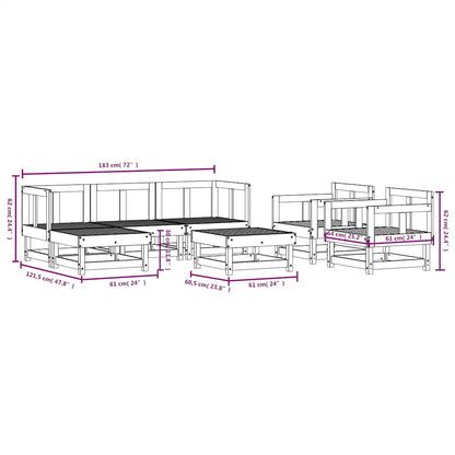 Set Salotto da Giardino 7 pz in Legno Impregnato di Pino | homemem39