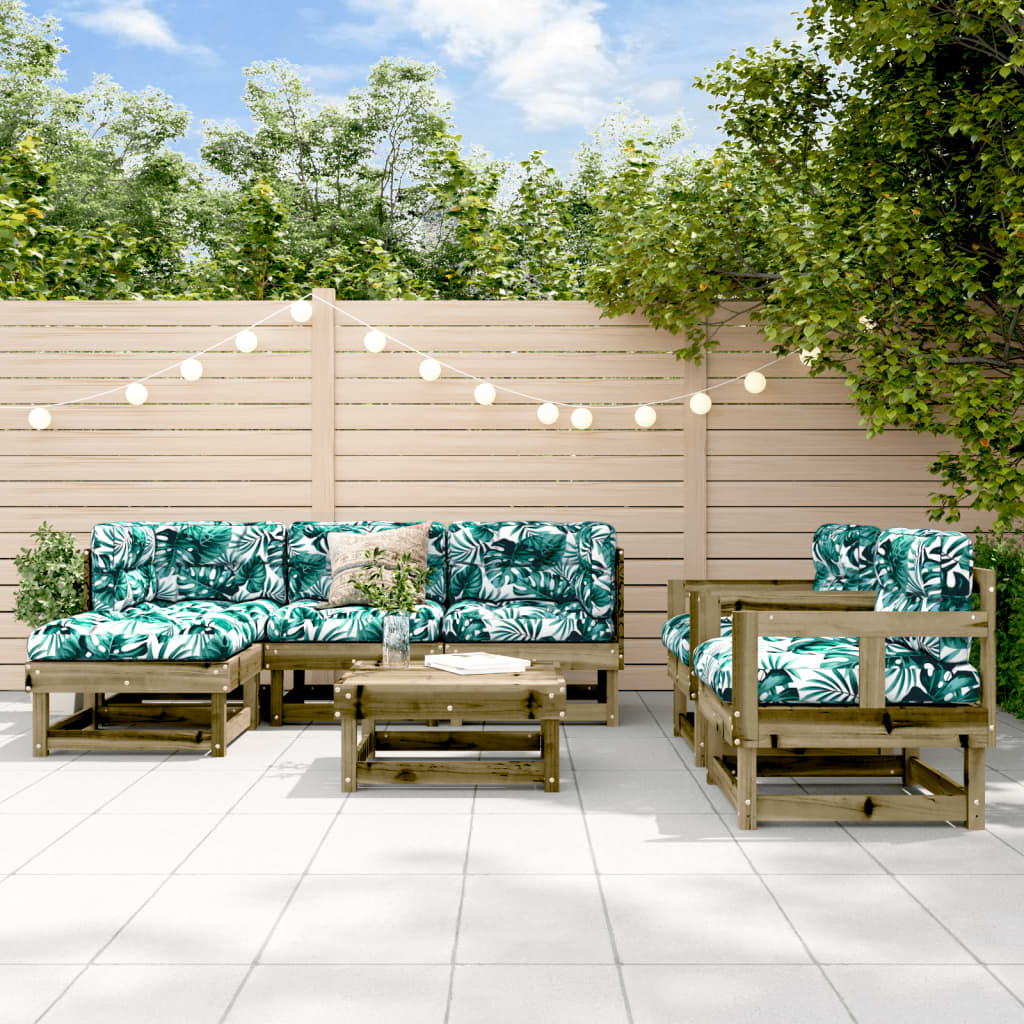 Set Salotto da Giardino 7 pz in Legno Impregnato di Pino | homemem39