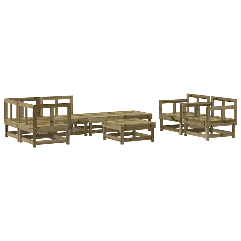 Set Salotto da Giardino 8 pz in Legno Impregnato di Pino | homemem39
