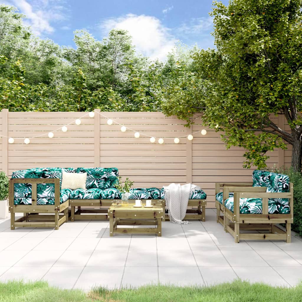 Set Salotto da Giardino 8 pz in Legno Impregnato di Pino | homemem39