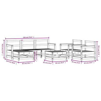 Set Salotto da Giardino 7 pz in Legno Massello di Douglas | homemem39