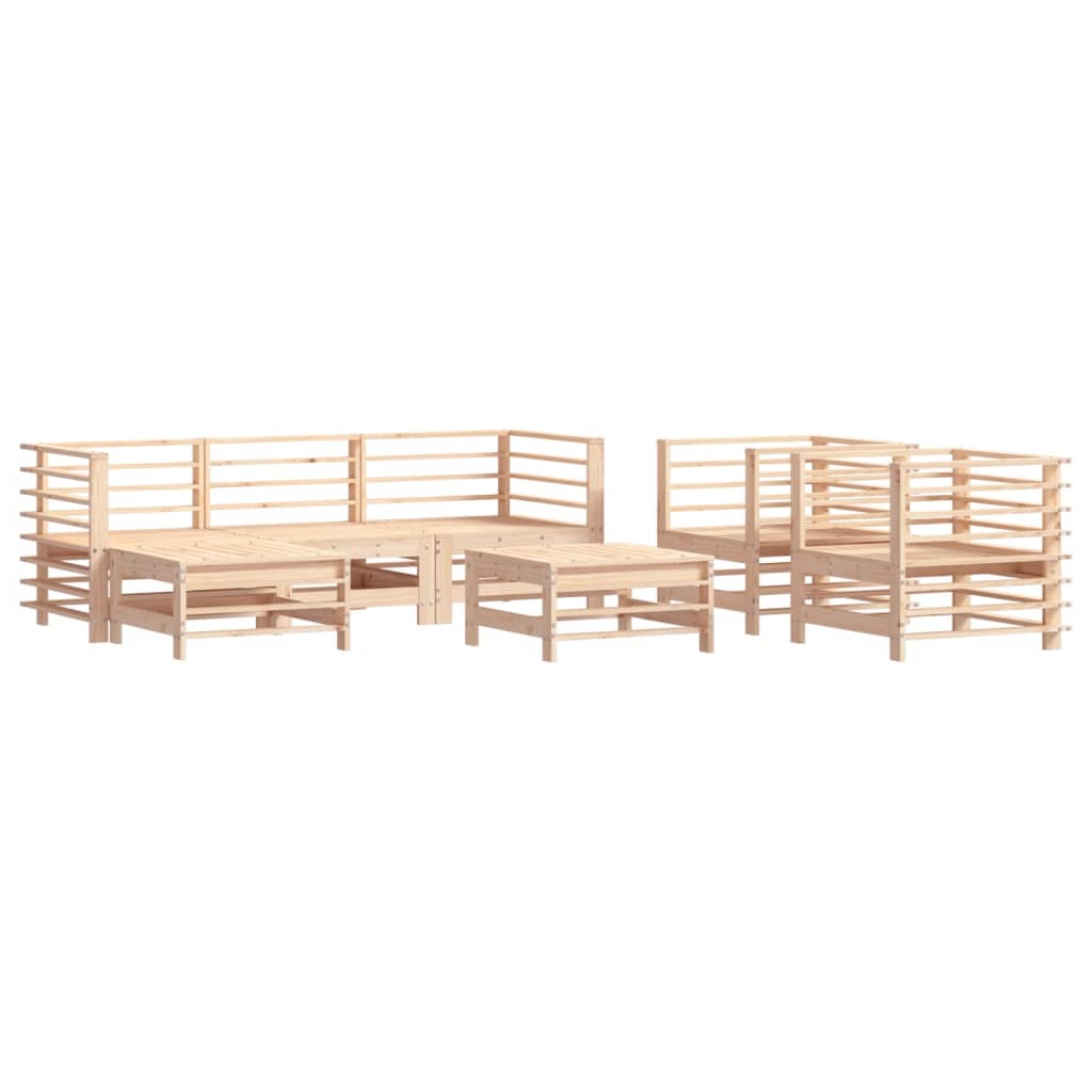 Set Salotto da Giardino 7 pz in Legno Massello di Pino | homemem39