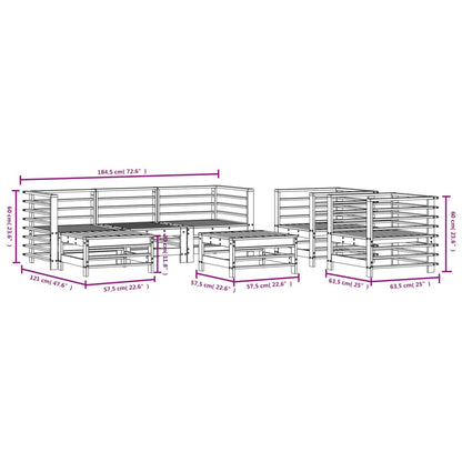 Set Salotto da Giardino 7 pz in Legno Massello di Douglas | homemem39