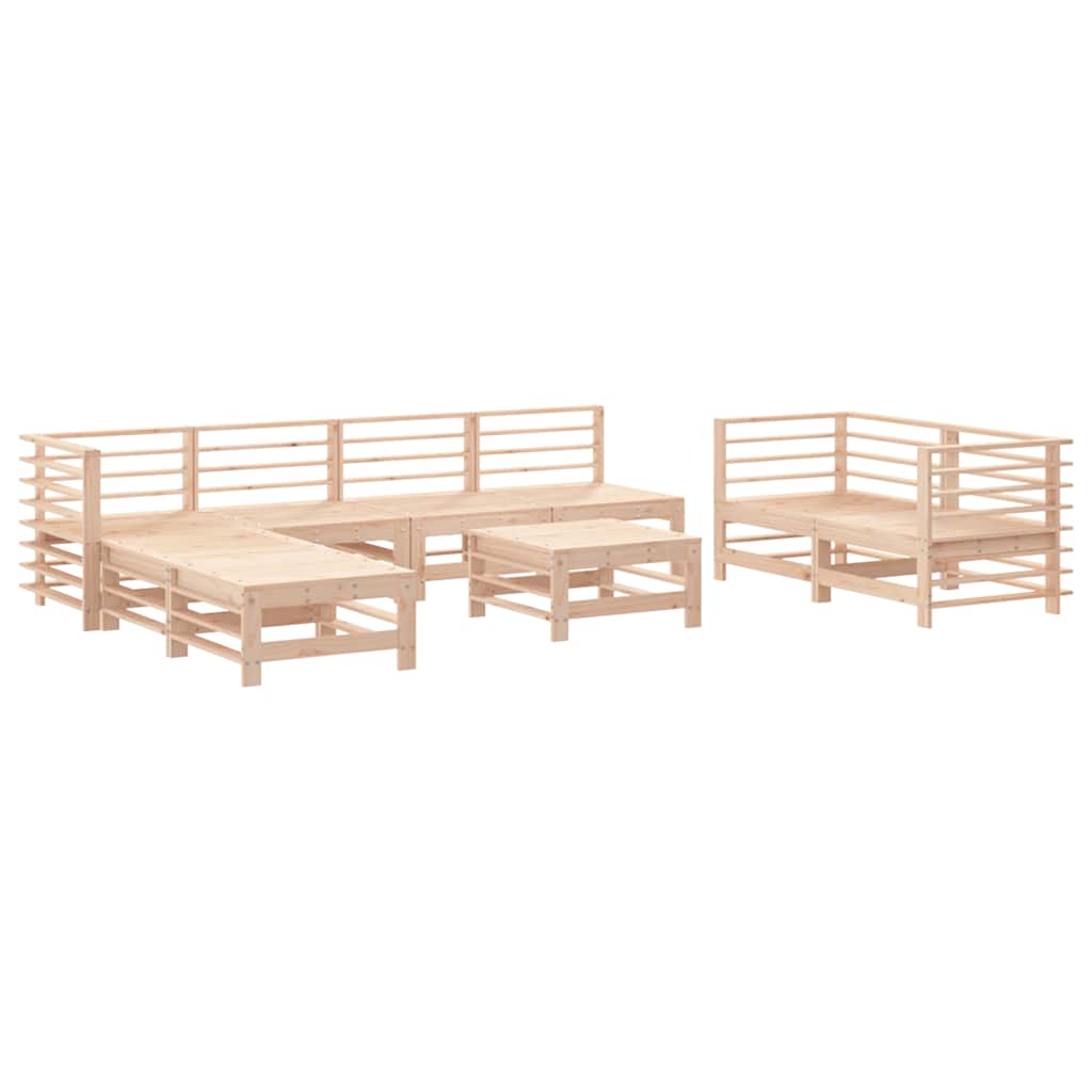 Set Salotto da Giardino 9 pz in Legno Massello di Pino | homemem39