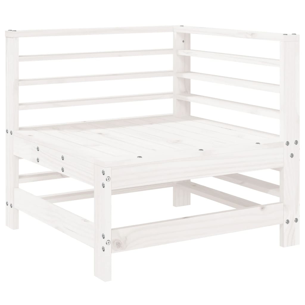 Set Salotto da Giardino 9 pz Bianco in Legno Massello di Pino - homemem39