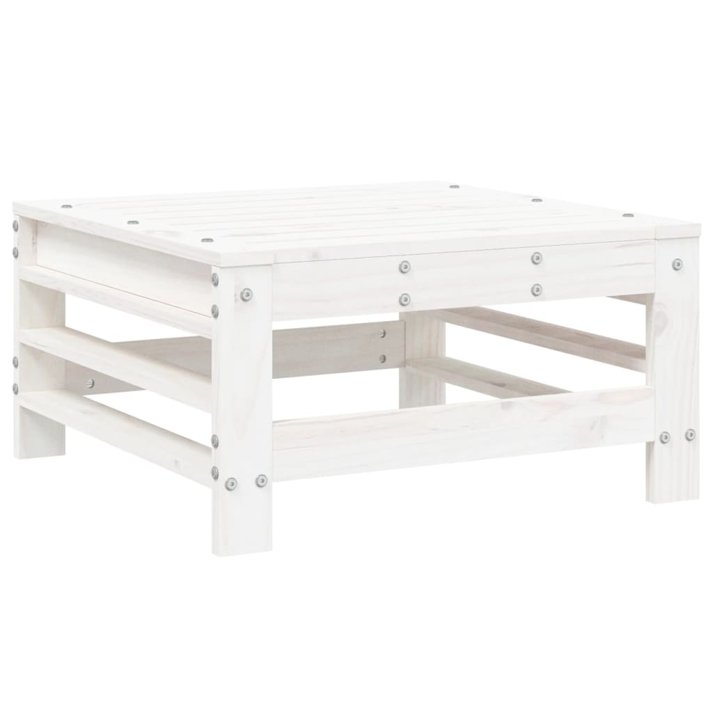 Set Salotto da Giardino 9 pz Bianco in Legno Massello di Pino - homemem39