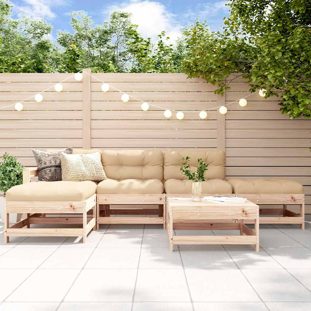 Set Salotto da Giardino 6 pz in Legno Massello di Pino | homemem39