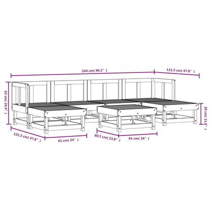 Set Salotto da Giardino 7 pz in Legno Massello di Douglas | homemem39
