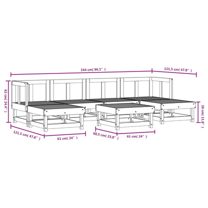 Set Salotto da Giardino 7 pz in Legno Massello di Douglas | homemem39