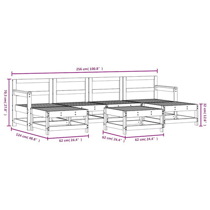 Set Salotto da Giardino 7 pz in Legno Massello di Douglas | homemem39