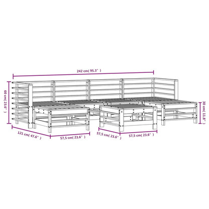 Set Salotto da Giardino 7 pz in Legno Massello di Douglas | homemem39
