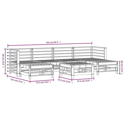 Set Salotto da Giardino 7 pz in Legno Impregnato di Pino | homemem39
