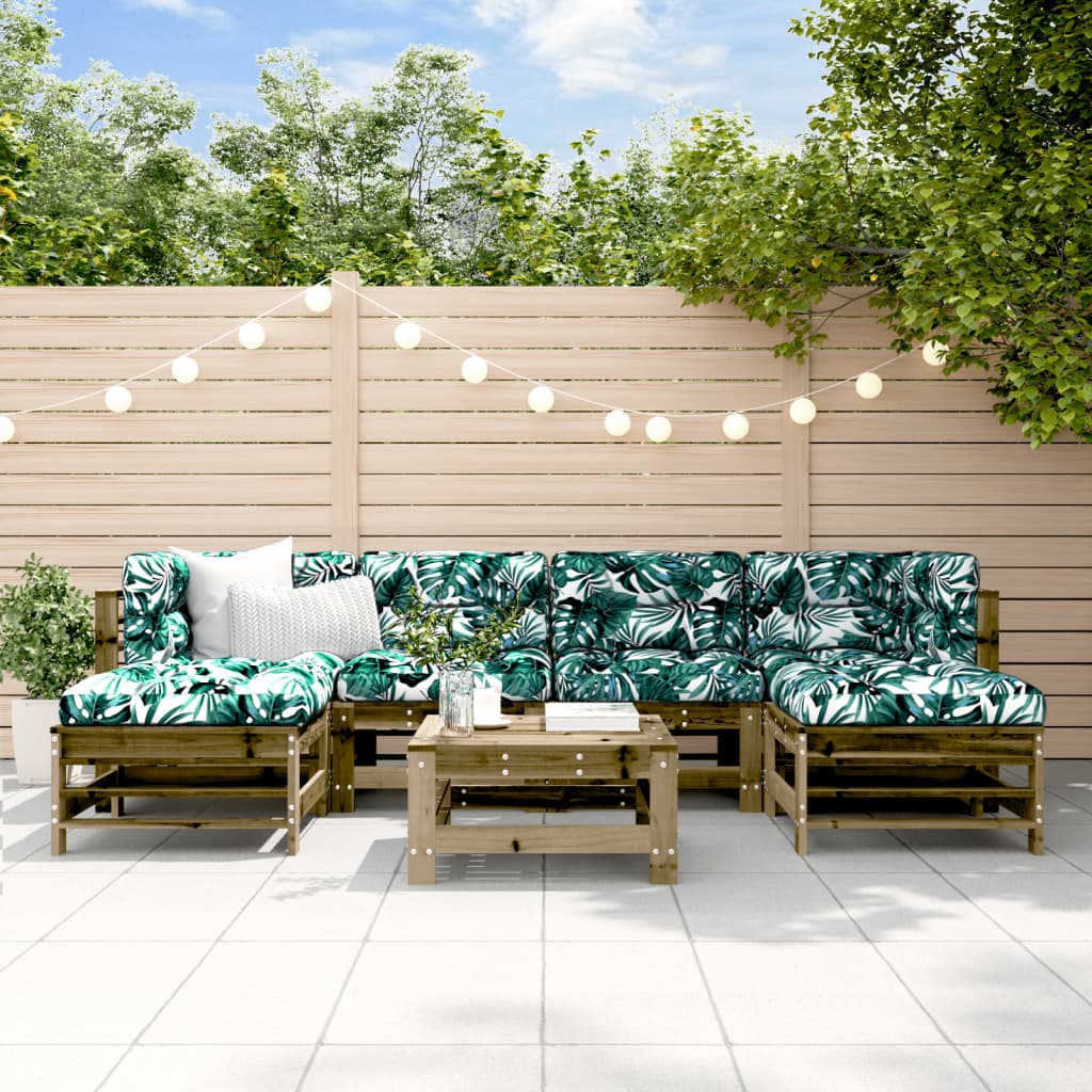 Set Salotto da Giardino 7 pz in Legno Impregnato di Pino | homemem39