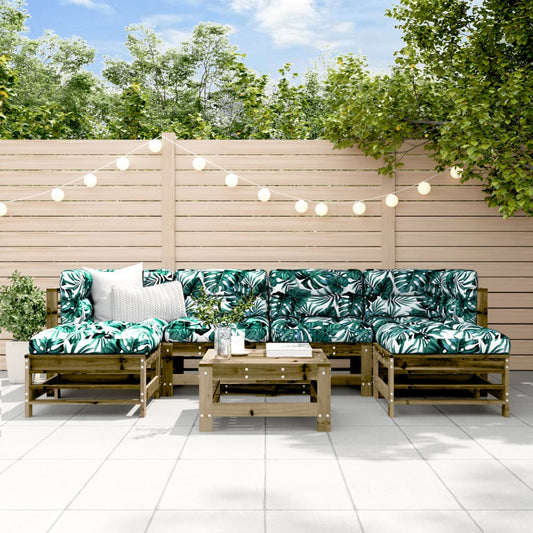 Set Salotto da Giardino 7 pz in Legno Impregnato di Pino | homemem39