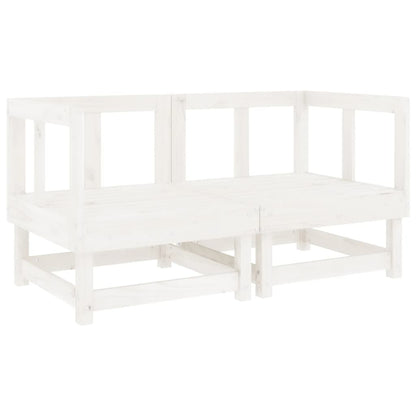 Set Salotto da Giardino 7 pz Bianco in Legno Massello di Pino | homemem39