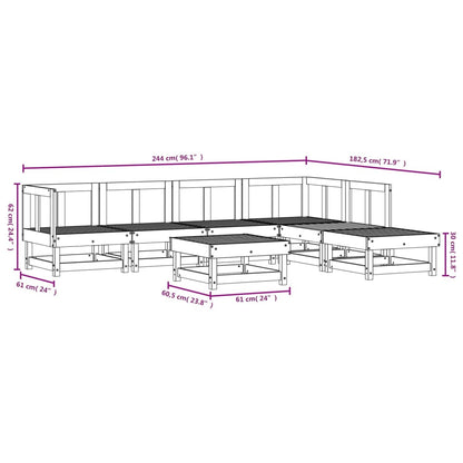 Set Salotto da Giardino 7 pz in Legno Impregnato di Pino | homemem39