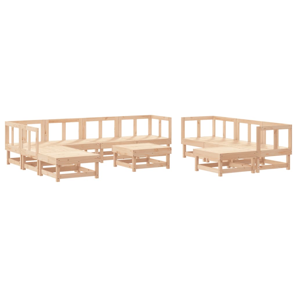 Set Salotto da Giardino 11 pz in Legno Massello di Pino | homemem39