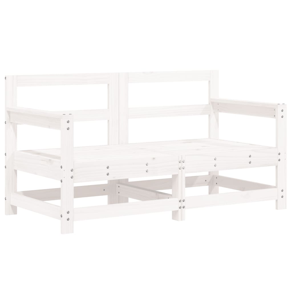 Set Salotto da Giardino 7 pz Bianco in Legno Massello di Pino - homemem39