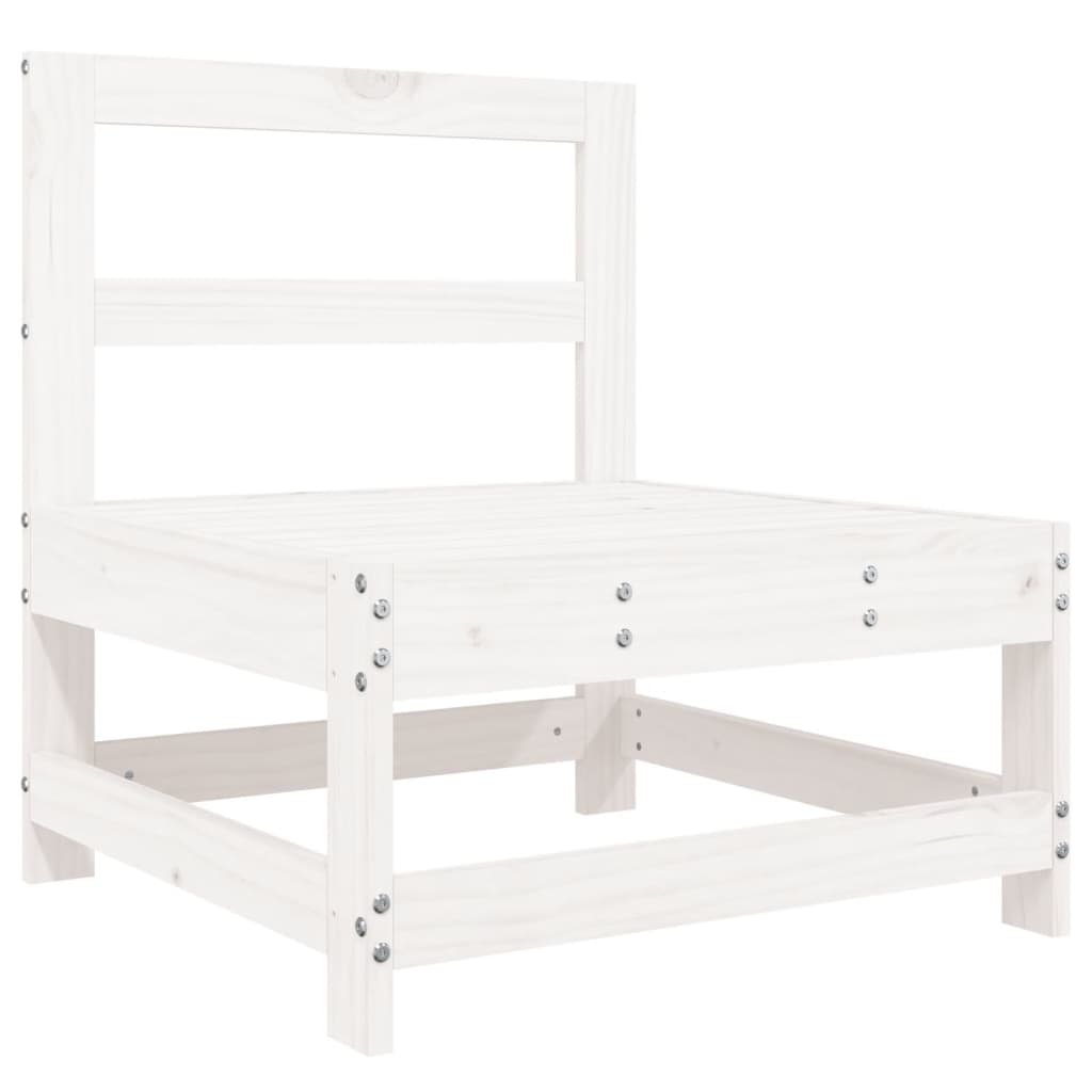 Set Salotto da Giardino 7 pz Bianco in Legno Massello di Pino - homemem39