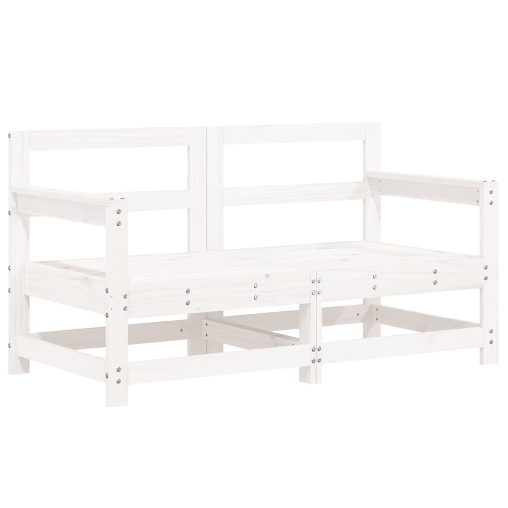 Set Salotto da Giardino 7 pz Bianco in Legno Massello di Pino - homemem39