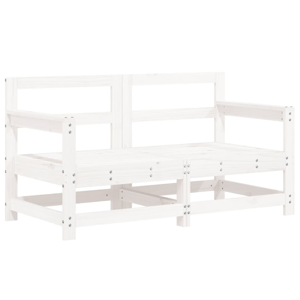 Set Salotto da Giardino 7 pz Bianco in Legno Massello di Pino