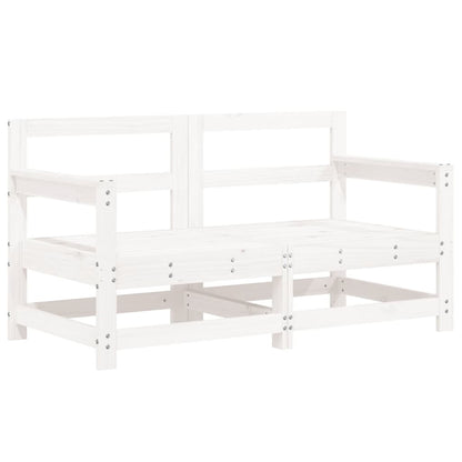 Set Salotto da Giardino 7 pz Bianco in Legno Massello di Pino
