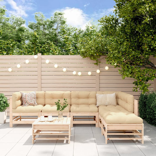 Set Salotto da Giardino 7 pz in Legno Massello di Pino | homemem39