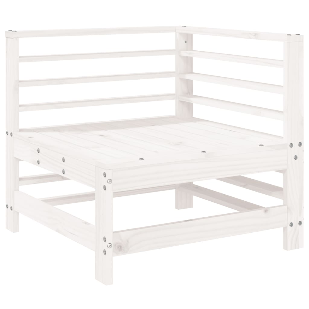 Set Salotto da Giardino 7 pz Bianco in Legno Massello di Pino - homemem39