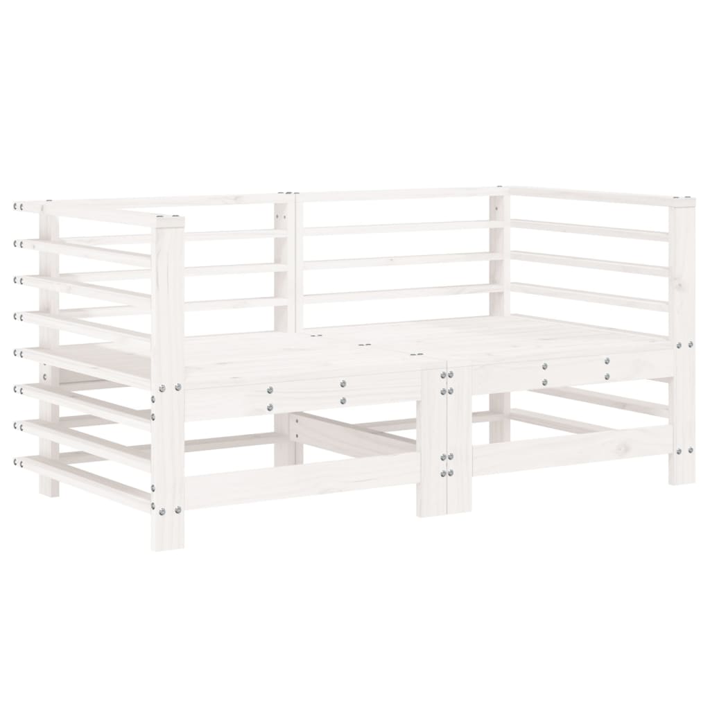 Set Salotto da Giardino 7 pz Bianco in Legno Massello di Pino - homemem39