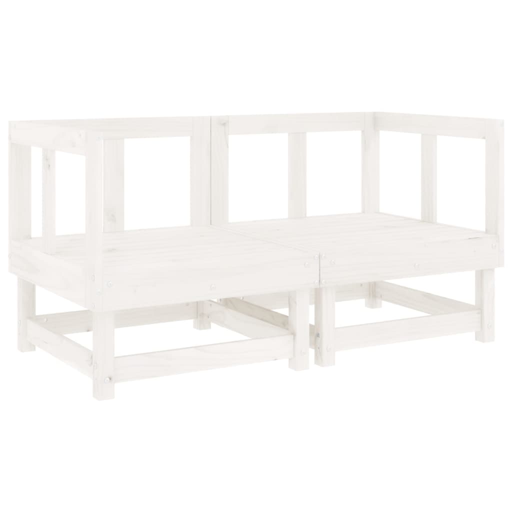 Set Salotto da Giardino 6 pz Bianco in Legno Massello di Pino