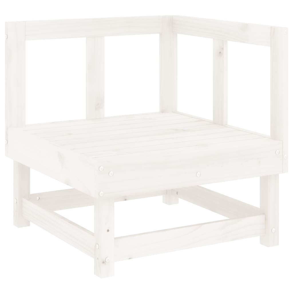 Set Salotto da Giardino 6 pz Bianco in Legno Massello di Pino