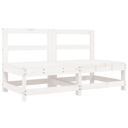 Set Salotto da Giardino 8 pz in Legno Massello di Pino Bianco