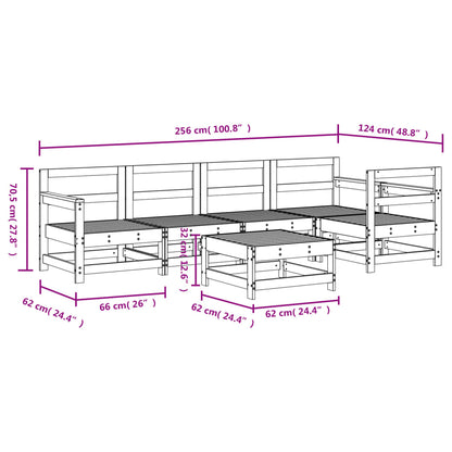 Set Salotto da Giardino 6 pz in Legno Massello di Pino | homemem39
