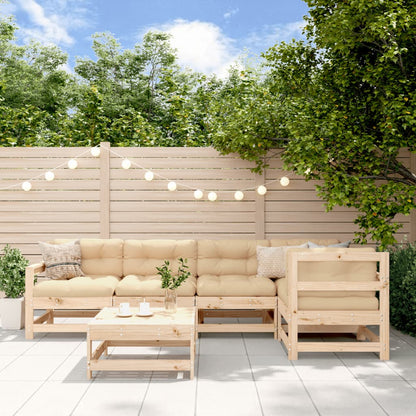 Set Salotto da Giardino 6 pz in Legno Massello di Pino | homemem39