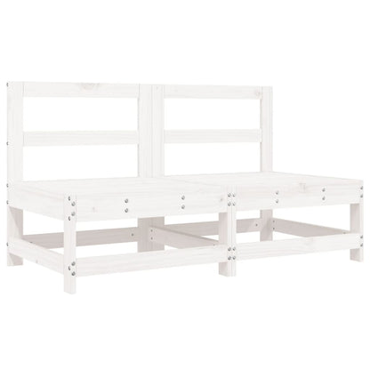 Set Salotto da Giardino 6 pz Bianco in Legno Massello di Pino - homemem39