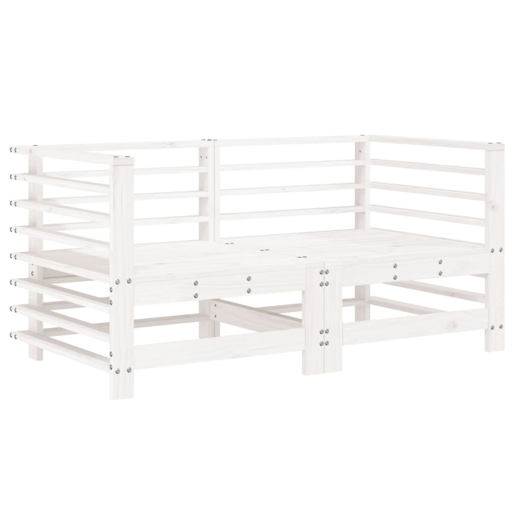 Set Salotto da Giardino 6 pz Bianco in Legno Massello di Pino - homemem39