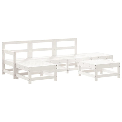 Set Salotto da Giardino 6 pz Bianco in Legno Massello di Pino - homemem39