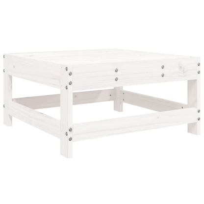 Set Salotto da Giardino 10 pz Bianco in Legno Massello di Pino