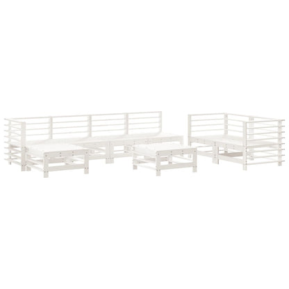 Set Salotto da Giardino 8 pz in Legno Massello di Pino Bianco - homemem39