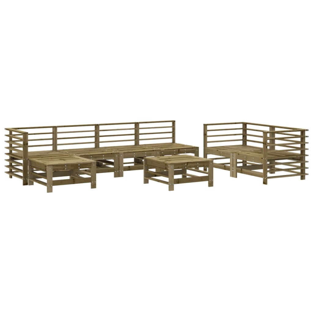 Set Salotto da Giardino 8 pz in Legno Impregnato di Pino - homemem39
