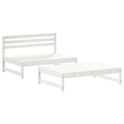 Set Salotto da Giardino 2 pz Bianco in Legno Massello di Pino - homemem39
