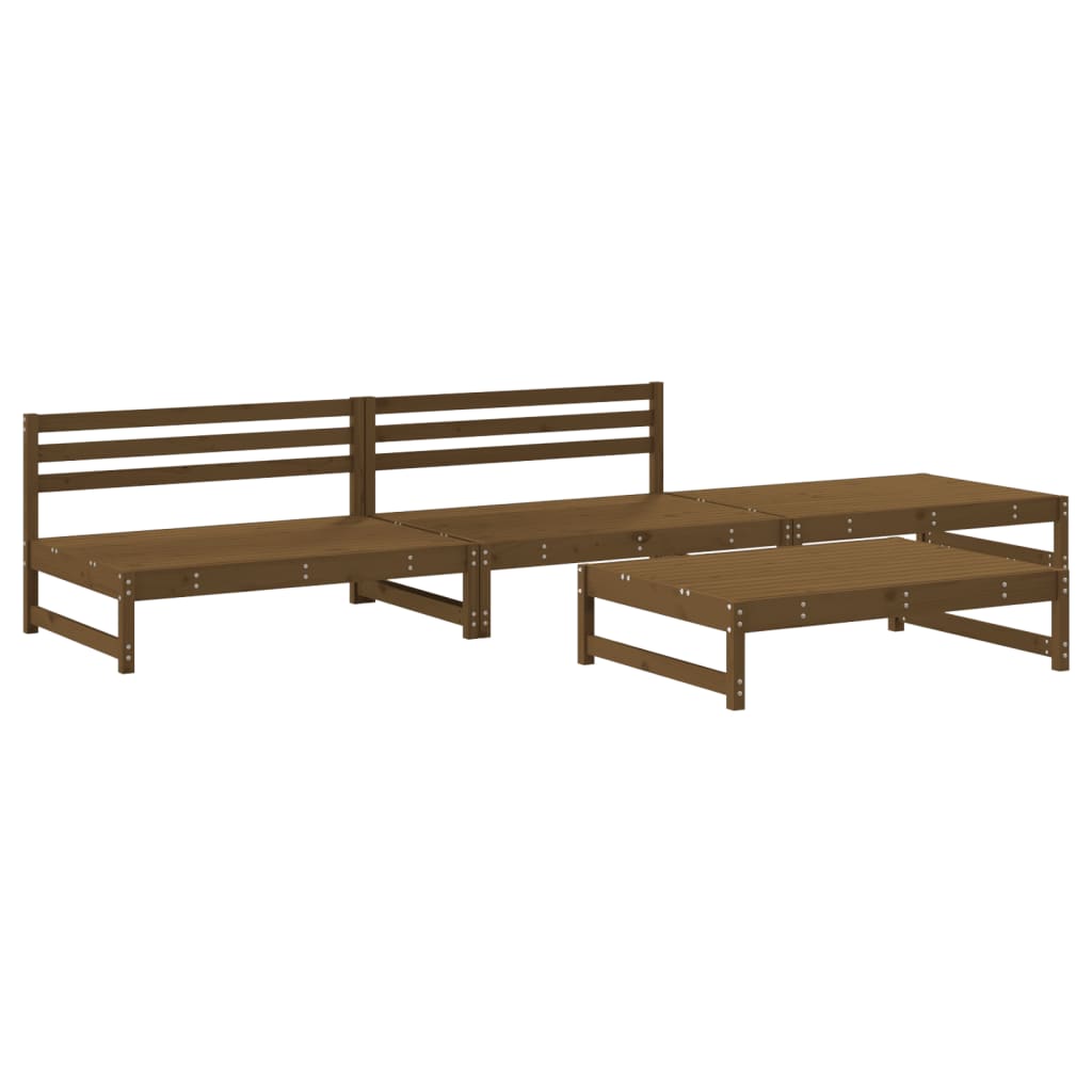 Set Salotto da Giardino 4 pz ambra in Legno Massello di Pino - homemem39
