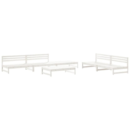 Set Salotto da Giardino 6 pz Bianco in Legno Massello di Pino - homemem39