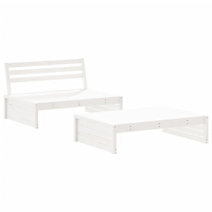 Set Salotto da Giardino 2 pz Bianco in Legno Massello di Pino - homemem39