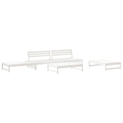 Set Salotto da Giardino 6 pz Bianco in Legno Massello di Pino - homemem39